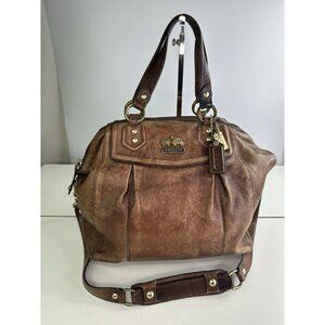 DISTRESSED Coach VTG Madison Claire Handbag Leather Brown 14334